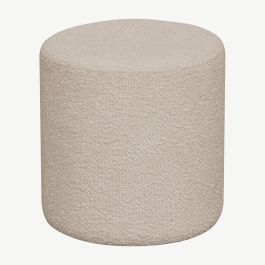 Penelope Pouffe, Beige Bouclé