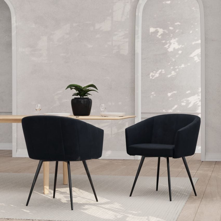 Ben Swivel Dining Armchair, Black Velvet