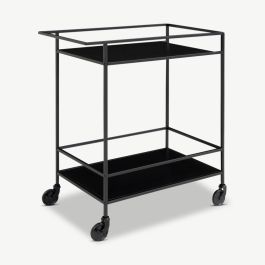 Vice Bar Trolley, Black Wood & Metal