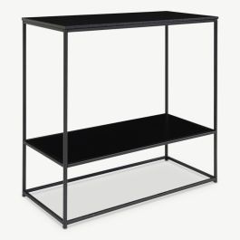 Vice Console Table, Black Wood & Metal