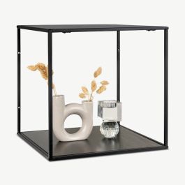 Vice Wall Shelf, Black Wood & Metal
