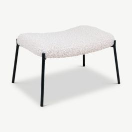 Dublin Footrest, White Faux Lambskin