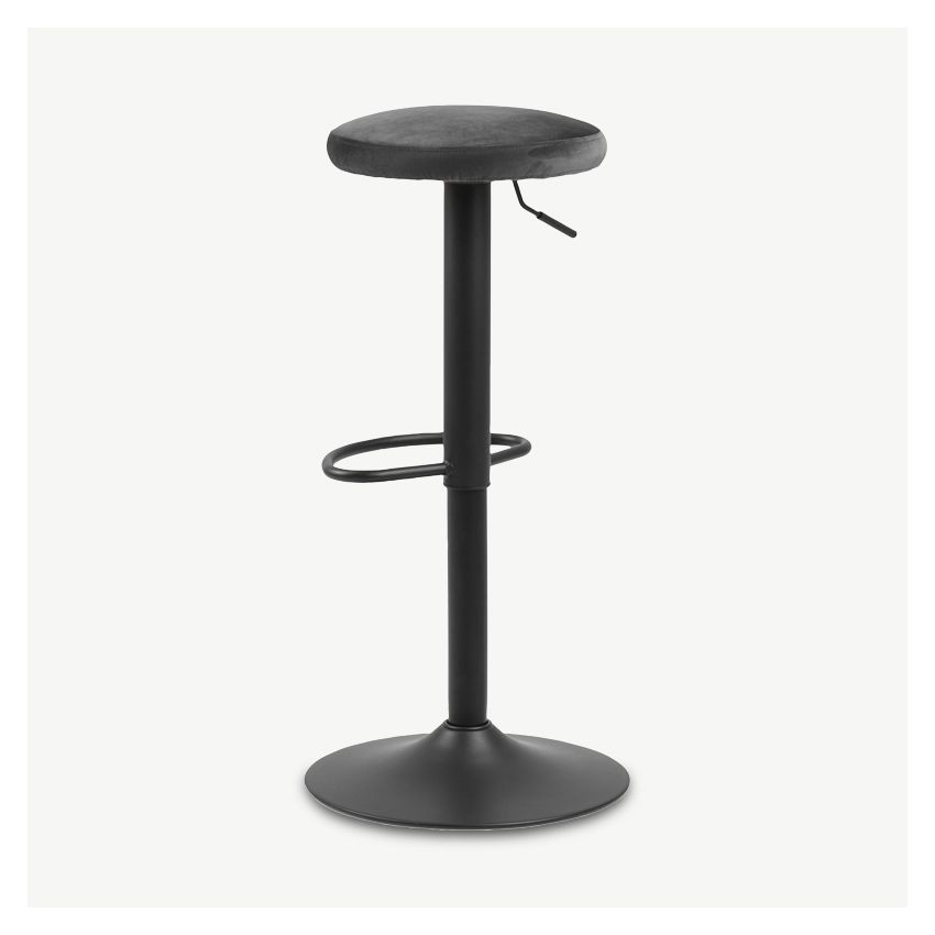 Seja Adjustable Stool, Grey Velvet