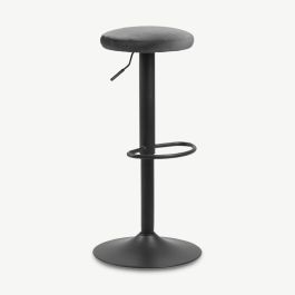 Seja Adjustable Stool, Grey Velvet