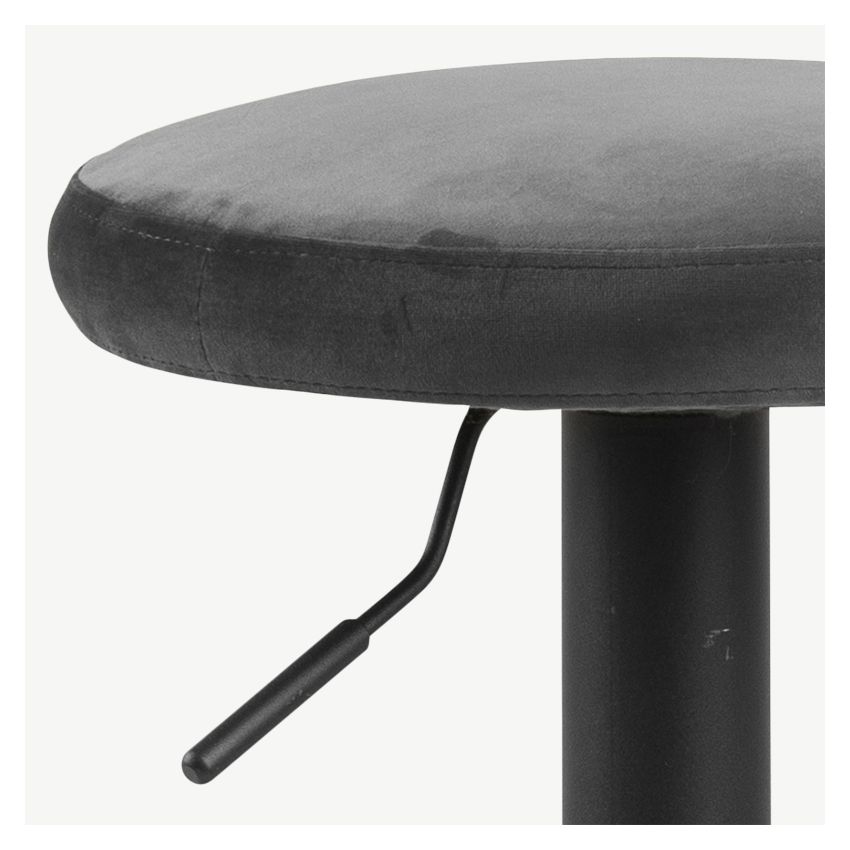 Seja Adjustable Stool, Grey Velvet