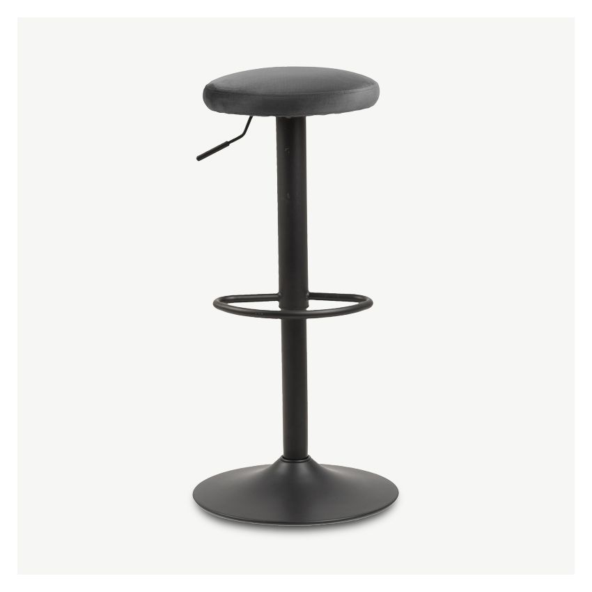 Seja Adjustable Stool, Grey Velvet
