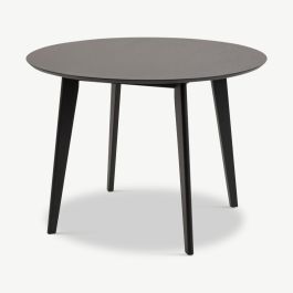 India Round Dining Table, Black Wood - Ø105 cm