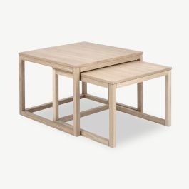 Aida Nesting Coffee Tables, Natural Oak, Set of 2