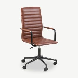 Hoyt Office Chair, Cognac PU-leather