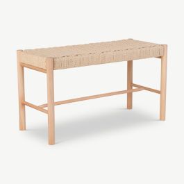 Charlotte Bench, Natural Beechwood & Woven seat