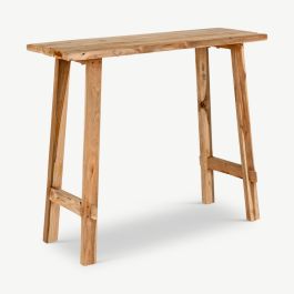 Geraud Console Table, Natural Teak