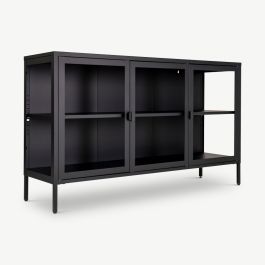Darwin Sideboard, Glass & Black Metal
