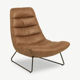 Kelly Lounge Chair, Brown Faux Leather