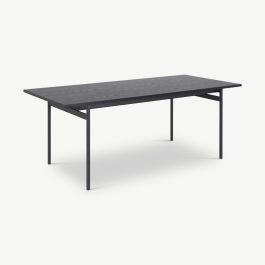 Lyla Dining Table, Black Wood & Metal - 200 cm