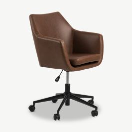 Orla Office Chair, Brown PU-leather