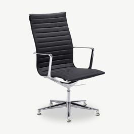 Ava Conference Chair, Black PU-leather, Highback