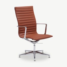 Ava Conference Chair, Cognac Leather, Highback