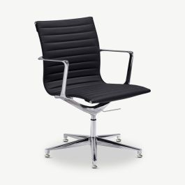 Mateo Conference Chair, Black PU-leather, Lowback