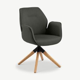 Thalia Fabric Dining Chair, Dark Grey