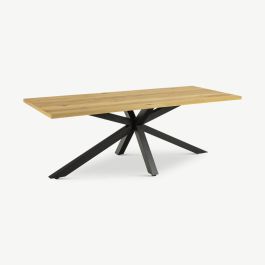 Talon Dining Table, Natural Wood & Metal - 220 cm
