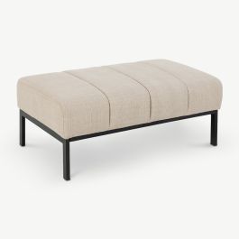 Kingston Ottoman, Beige Fabric