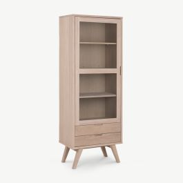 Copenhagen Tall Display Cabinet, Natural Oak