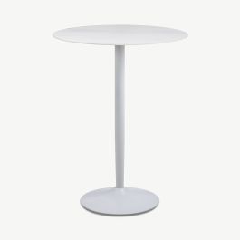 Eliza Round Bar Table, White Ceramic - Ø80 cm