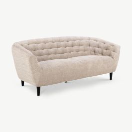 Aria 3 Seater Sofa, Cream Textured Fabric