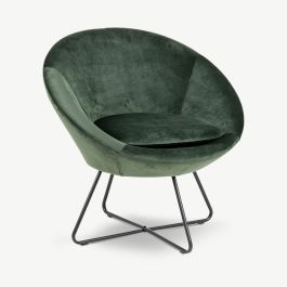 Fawn Lounge Chair, Forest Green Velvet