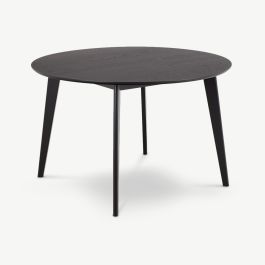 India Round Dining Table, Black Wood - Ø120 cm