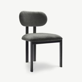 Percy Dining Chair, Anthracite Fabric, Black Metal