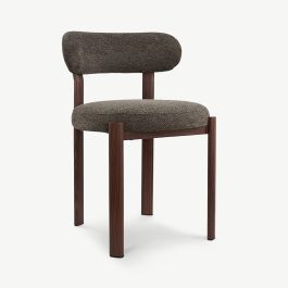 Duveen Dining Chair, Anthracite Fabric, Walnut