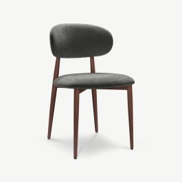 Rabiah Dining Chair, Anthracite Fabric, Walnut
