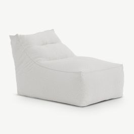 Reef Outdoor Sun Lounge , White Bouclé