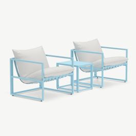 Murano Outdoor Lounge Set , Light Blue Steel