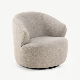 Gianna Swivel Armchair, Beige Fabric
