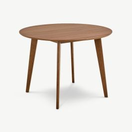 India Round Dining Table, Walnut - Ø105 cm