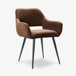 Adele Dining Armchair, Terracotta Fabric