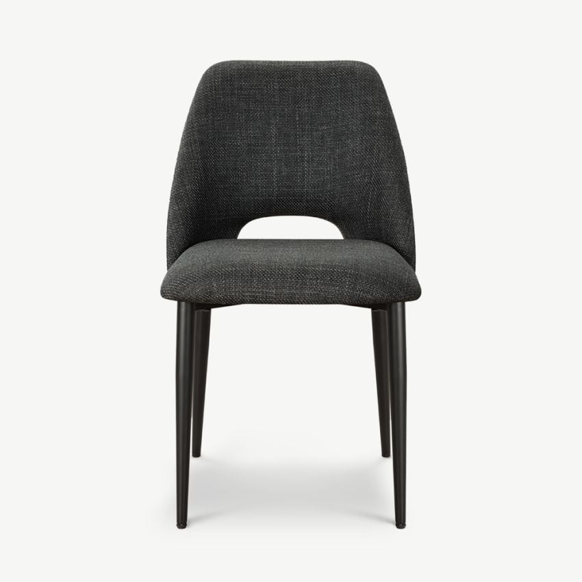 Caio Dining Chair, Dark Grey Fabric