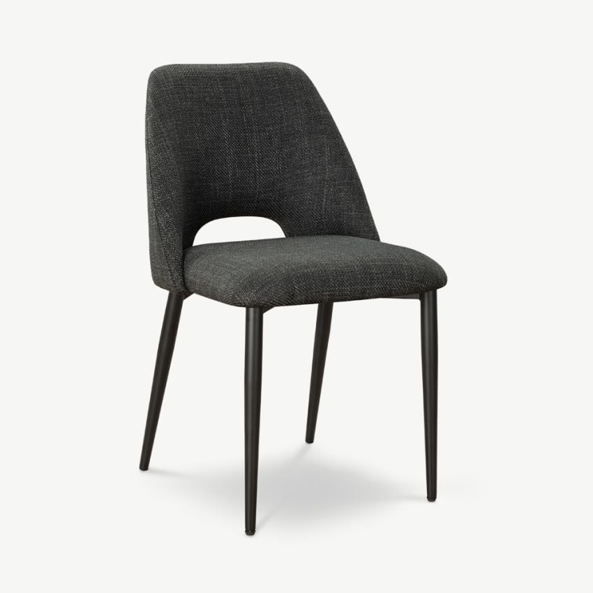 Caio Dining Chair, Dark Grey Fabric