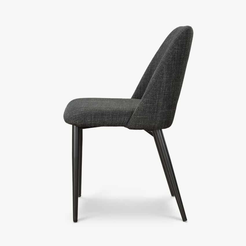 Caio Dining Chair, Dark Grey Fabric