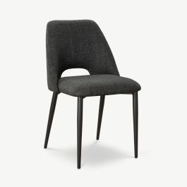Caio Dining Chair, Dark Grey Fabric