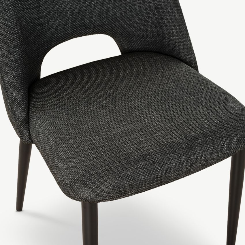 Caio Dining Chair, Dark Grey Fabric