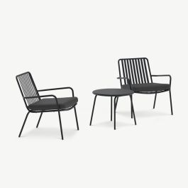 Mira Outdoor Lounge Set , Black Steel