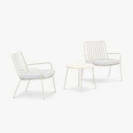 Mira Outdoor Lounge Set , Beige Steel