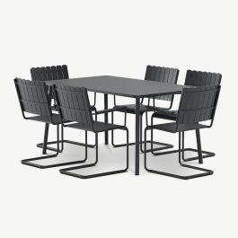 Nord Outdoor Dining Set , Black Polywood