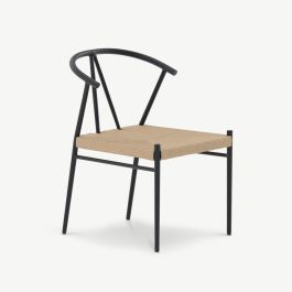 Sable Outdoor Dining Chair , Black Rattan