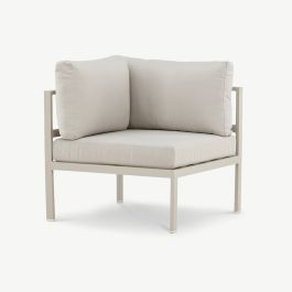 Riviera Outdoor Sofa Module , Beige Aluminum