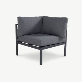 Riviera Outdoor Sofa Module , Black Aluminum