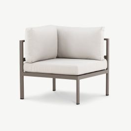 Riviera Outdoor Sofa Module , Brown Aluminum